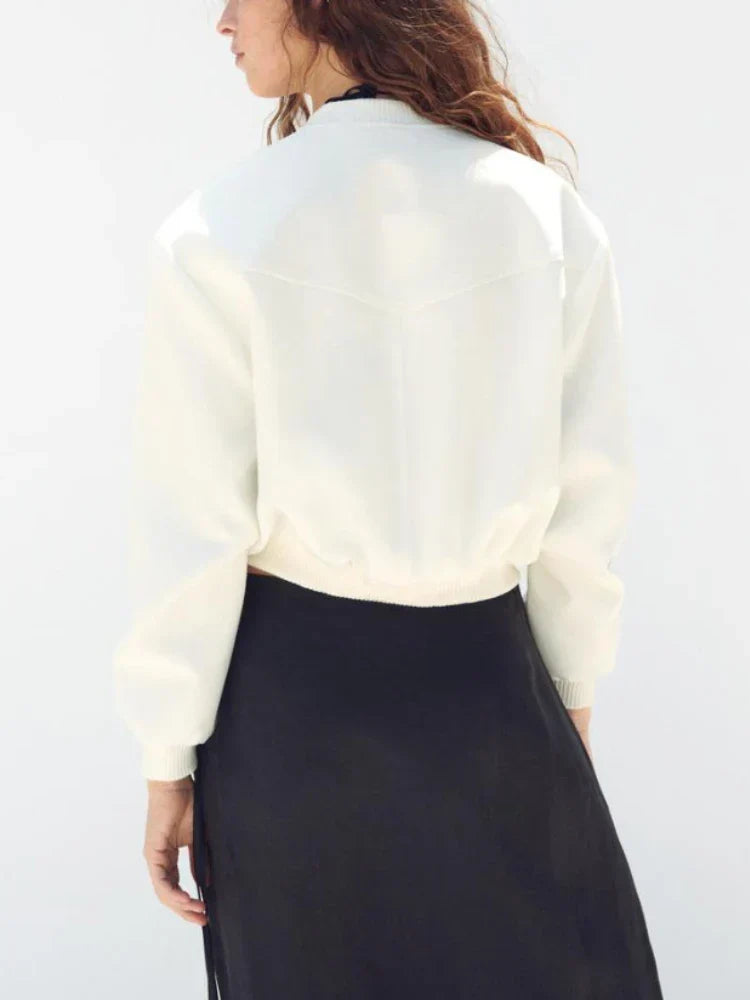 Stella | Bomber jacket with metal print buttons