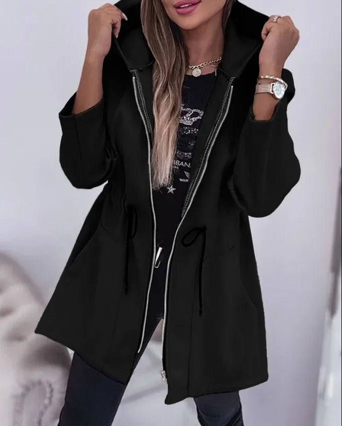 Karol | Pleated jacket with hood and zip