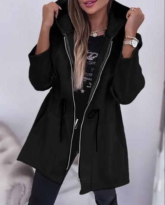 Karol | Pleated jacket with hood and zip
