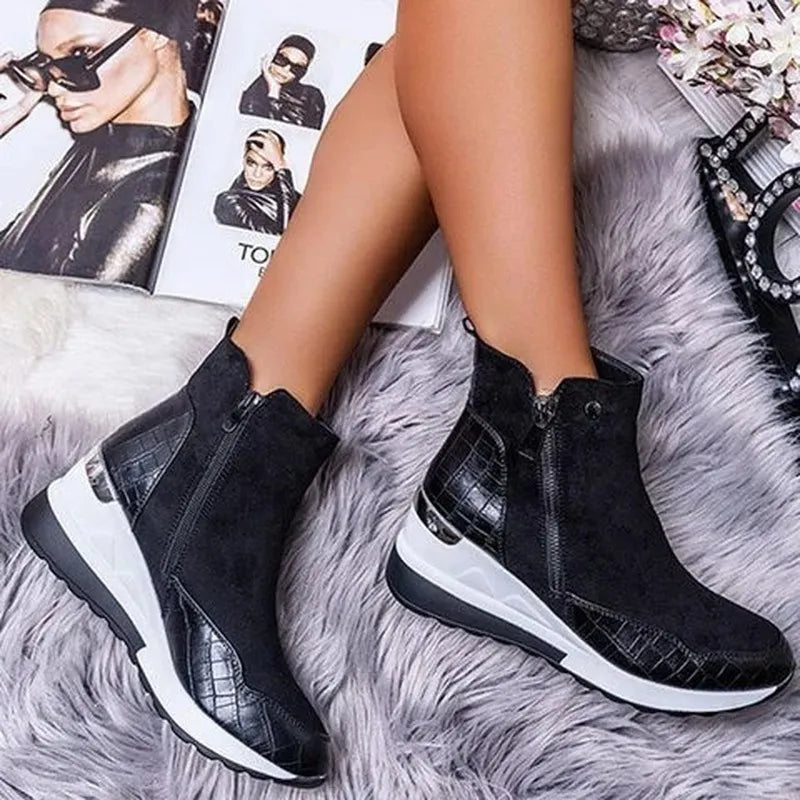Rebecca | Women's ankle boots with a wedge heel and thick sole