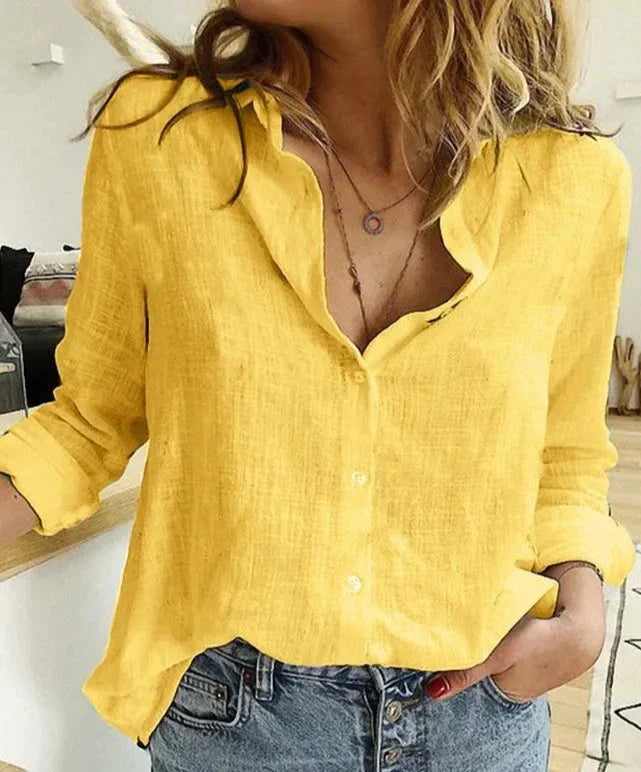 Ramona® | Elegant, Casual Women'S Shirt With Long Sleeves Made Of Cotton And Linen
