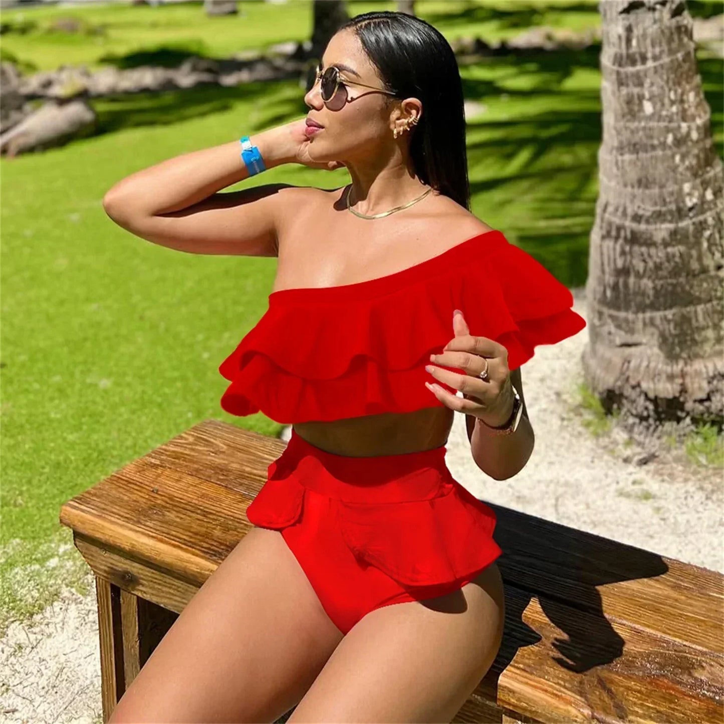 Jessica® | One Shoulder Ruffle Swimsuit