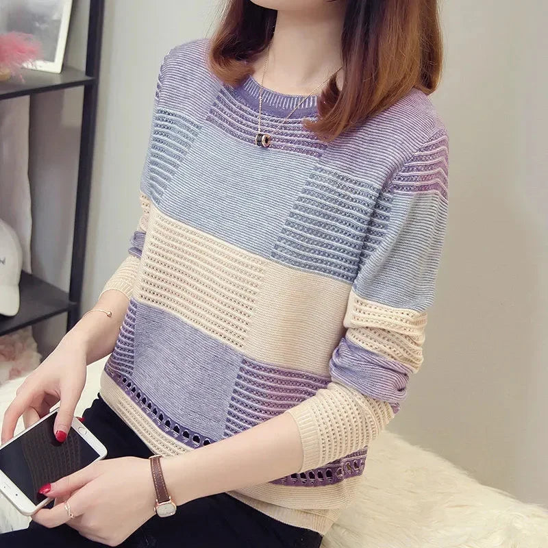 Francisca | Striped, loose knit sweater