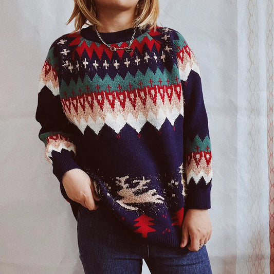 Marcela | Pilar Christmas sweater with raglon sleeves for women