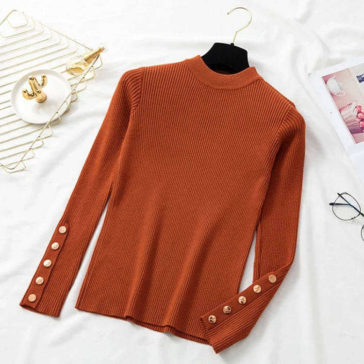Regine | Chunky knit sweater with buttons for women