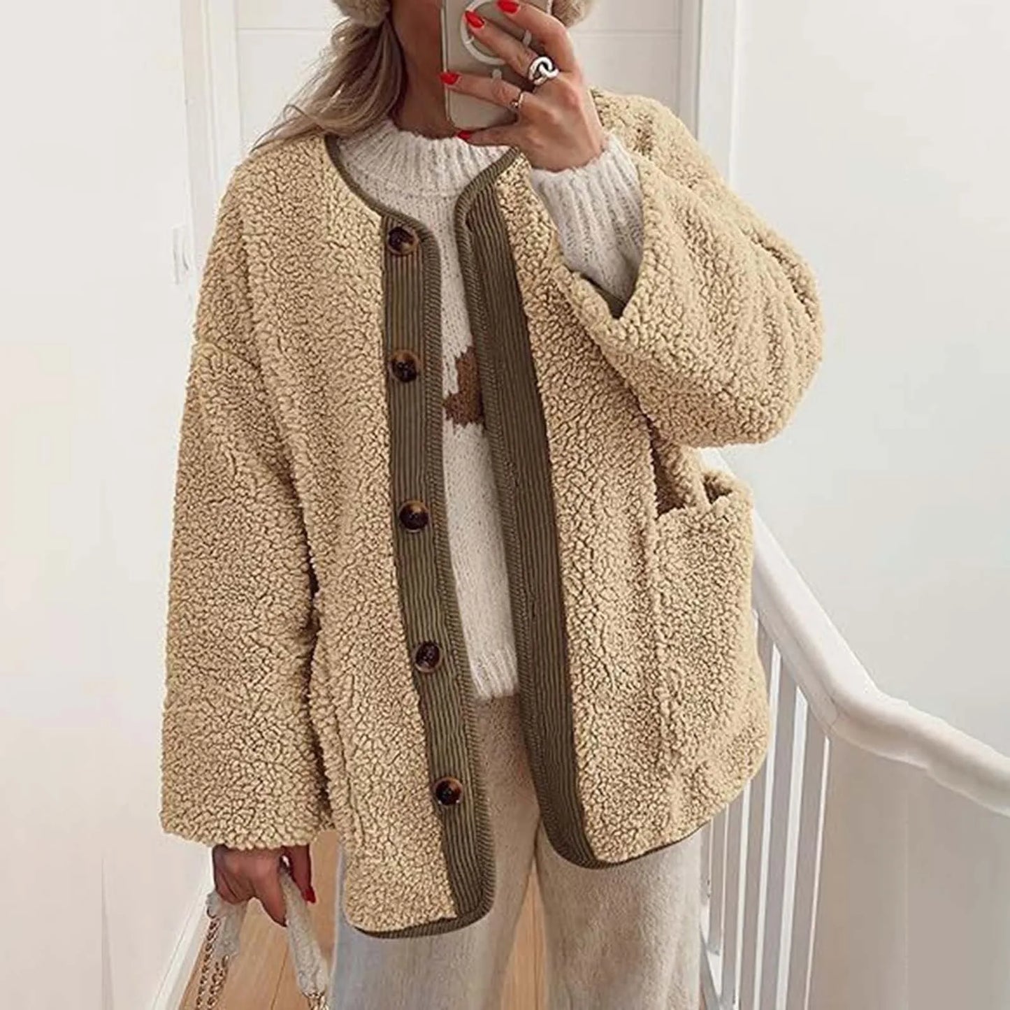Reina | Women's winter coat, cozy thick coat with long sleeves