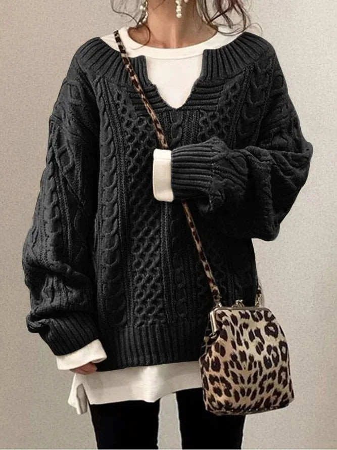 Jessica® | Women's sweater with a half-open neckline