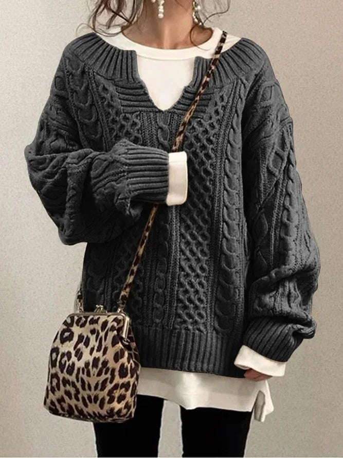 Jessica | Women's sweater with a half-open neckline
