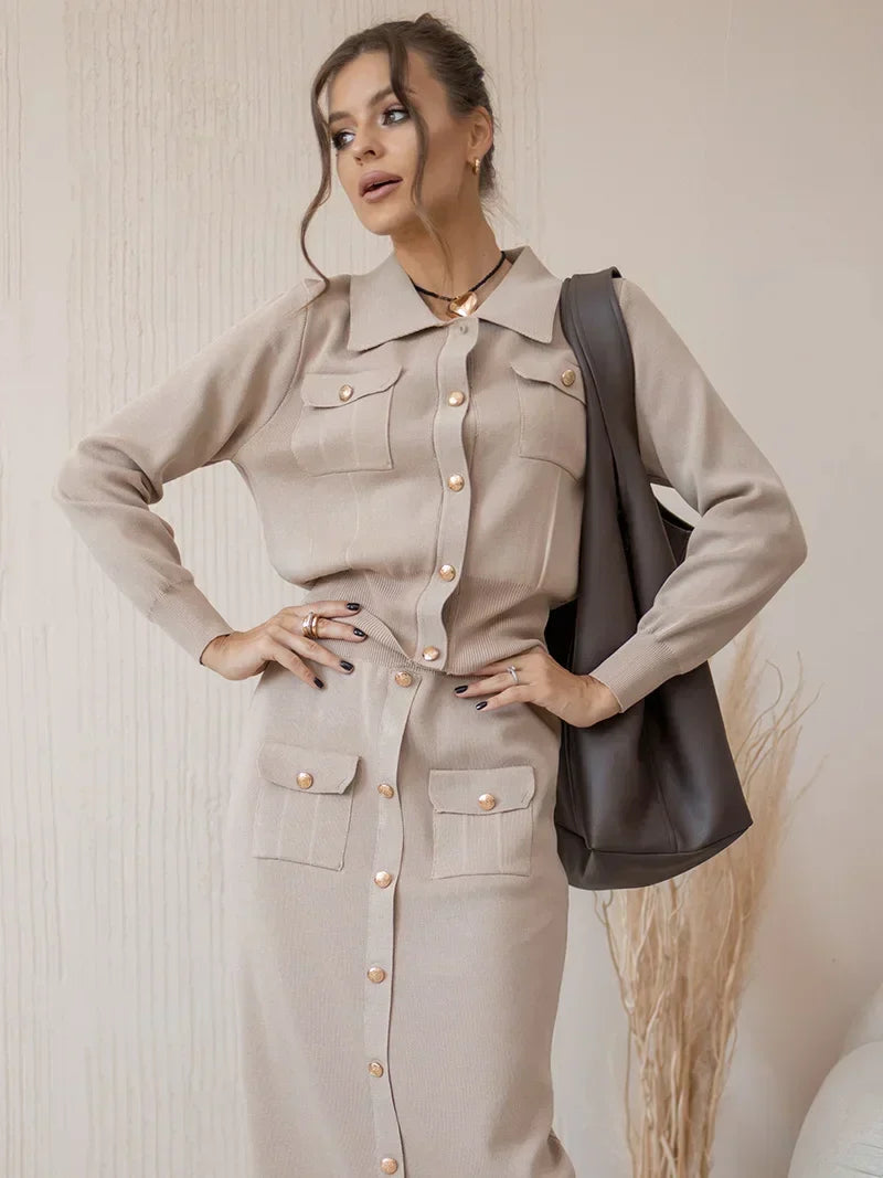 Aranza | Elegant knitted blazer skirt