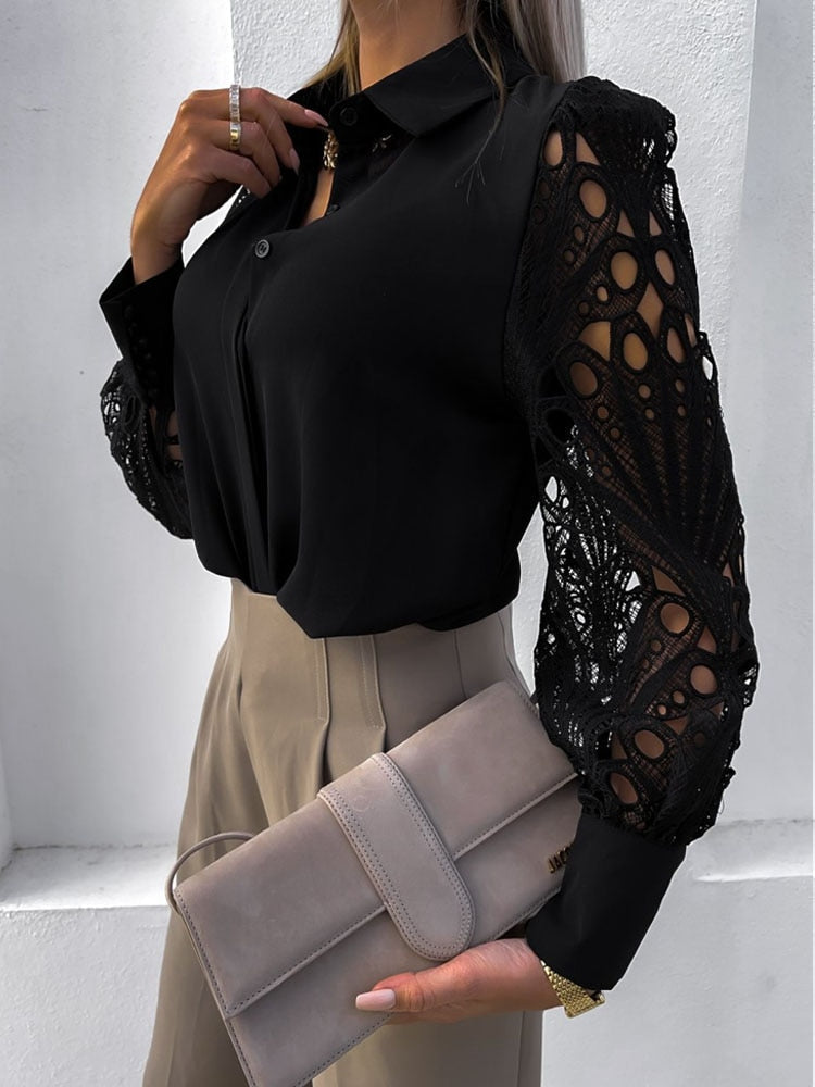 Rosario® | Casual Blouse With Lace Sleeves