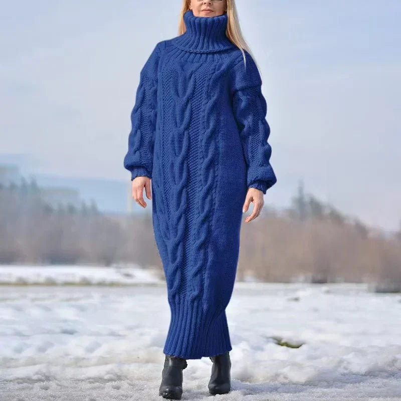 Reina | Winter turtleneck sweater, casual knitted dress