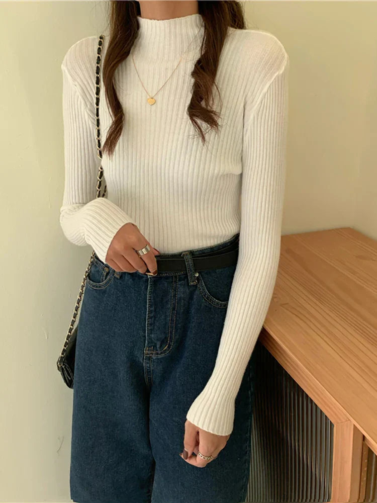 Therese | Autumn winter knitted turtleneck sweater for women