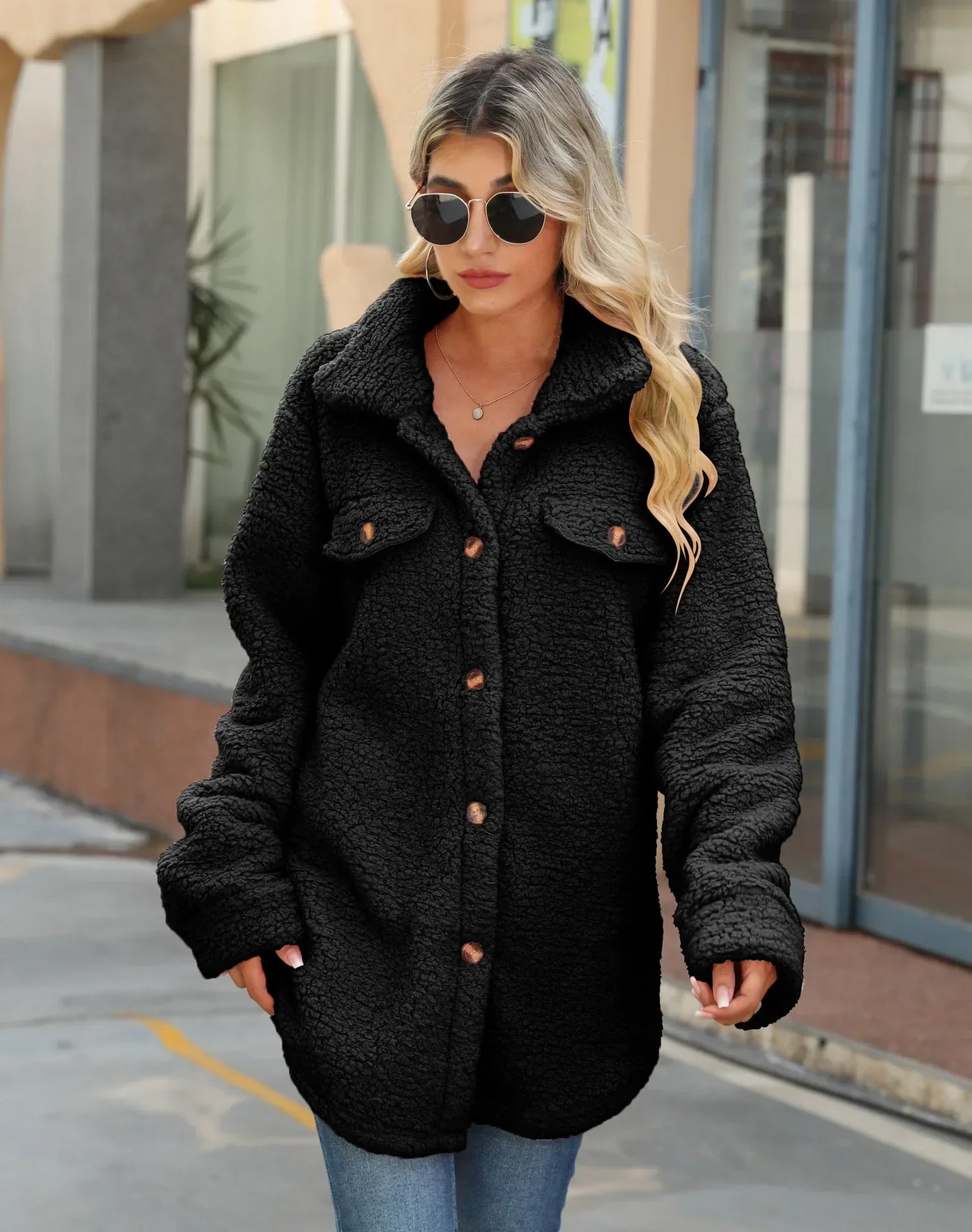 Ema | Warm winter jacket for women with lapels