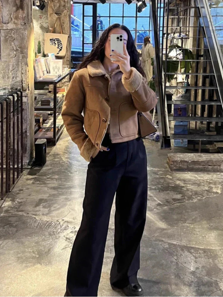 Dominique | Women's coat jacket with lapels for autumn and winter