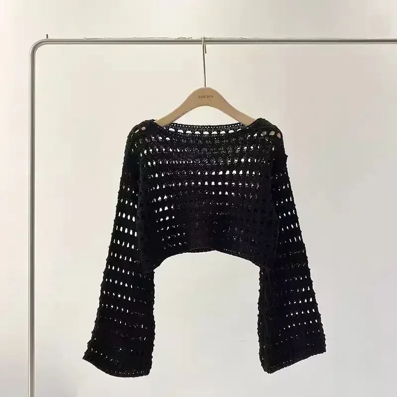 Adele | Rosamund long sleeve crochet top for women
