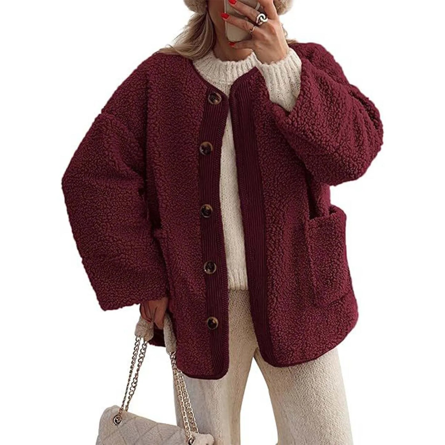 Reina | Women's winter coat, cozy thick coat with long sleeves
