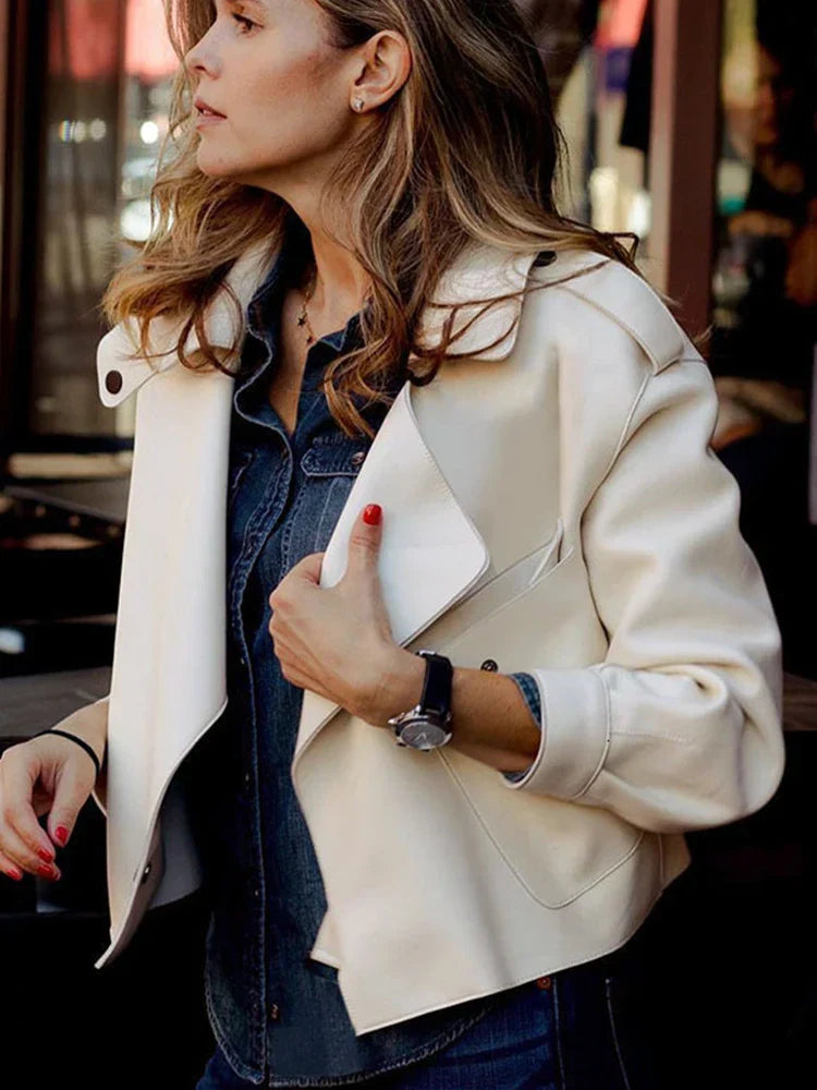 Olga | Modern leather coat
