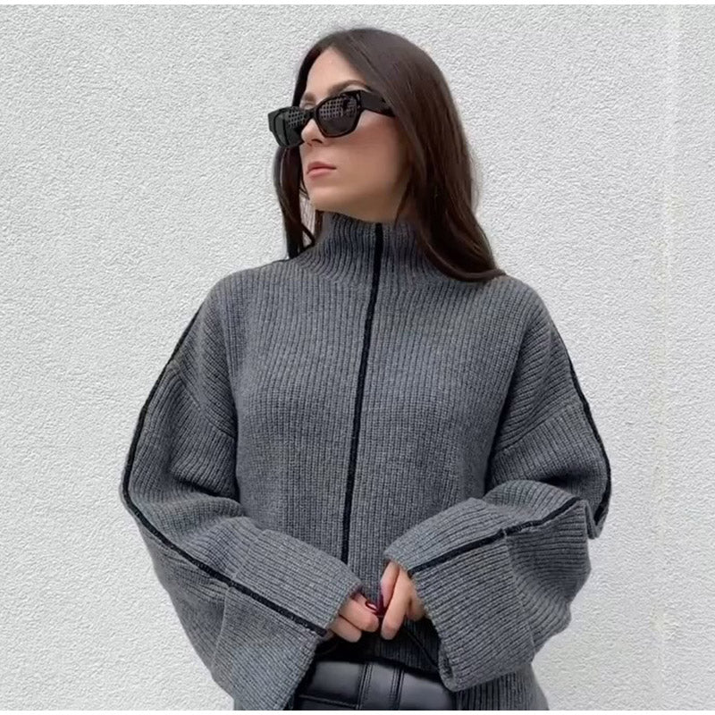 Justina | Stylish knitted sweater with a turtleneck