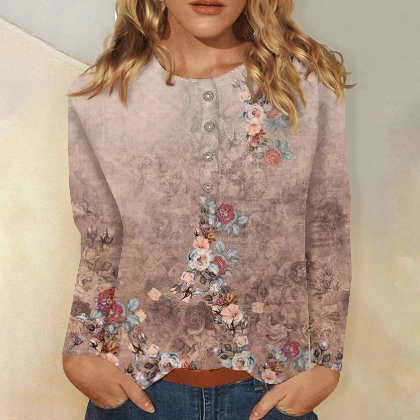 Bernadette | Women's long sleeve printed top