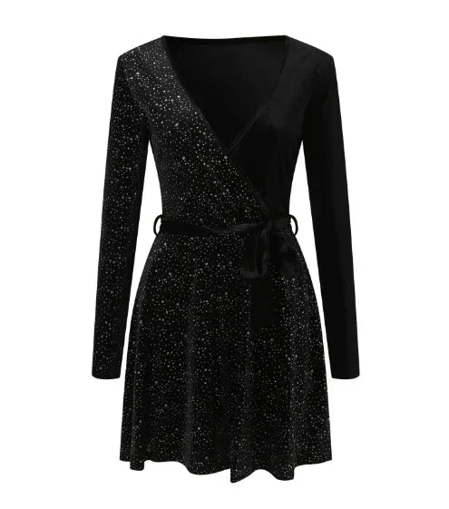 Gloria® | Sequin Wrap Dress Chic