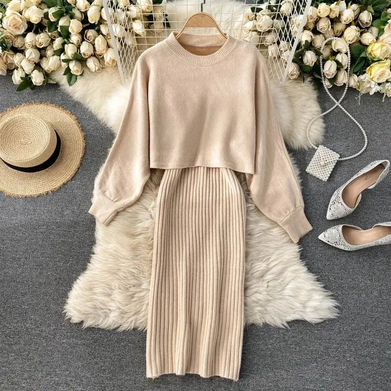 Sofia® | Knitted dress and sweater set for women