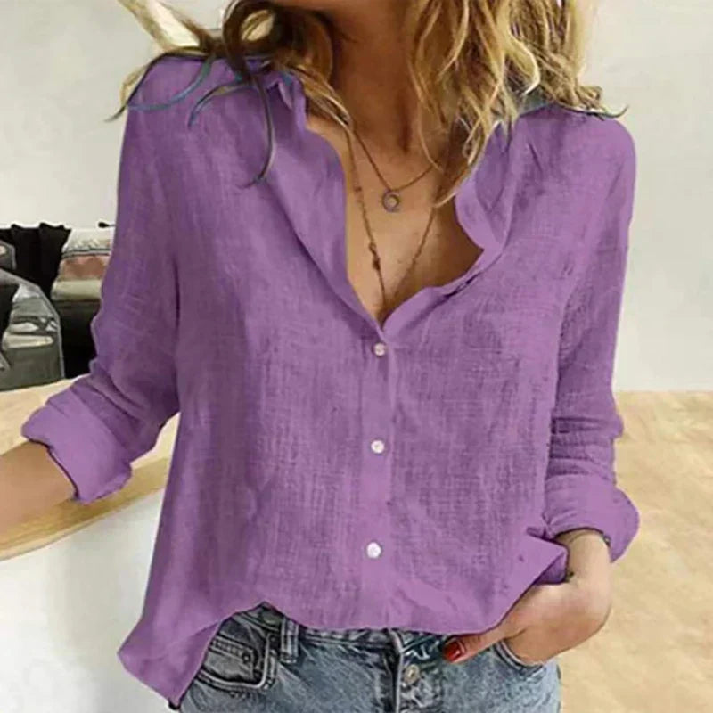 Ramona® | Elegant, Casual Women'S Shirt With Long Sleeves Made Of Cotton And Linen