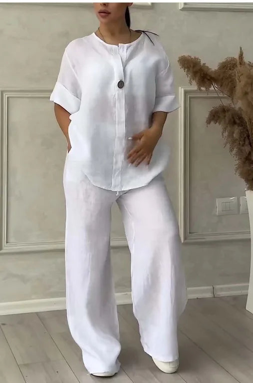Soraya | Casual set - V-neck top and trousers