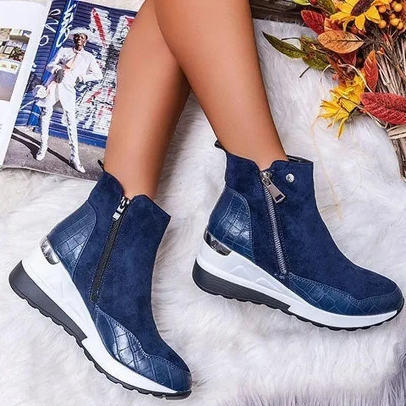Rebecca | Women's ankle boots with a wedge heel and thick sole