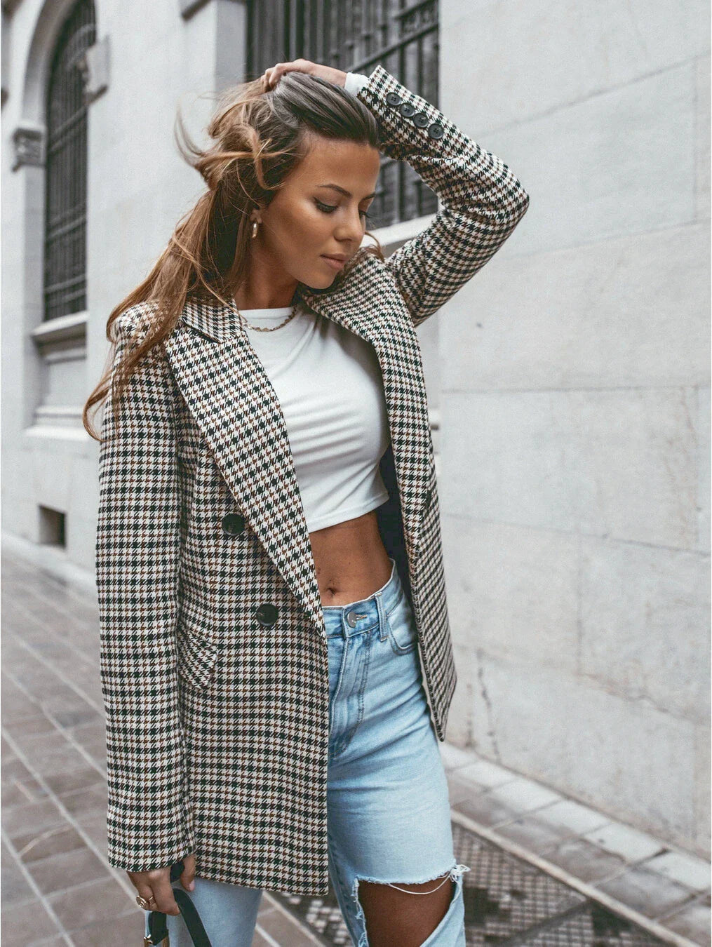 Jazmin | Checked blazer jacket