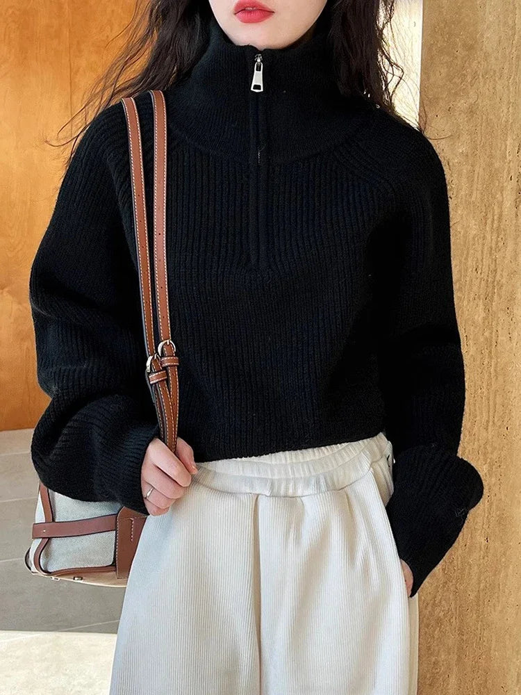 Edna | Sigfrida sweater women's winter autumn short zip
