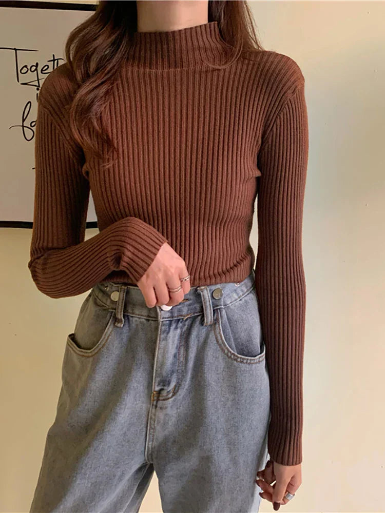 Therese | Autumn winter knitted turtleneck sweater for women