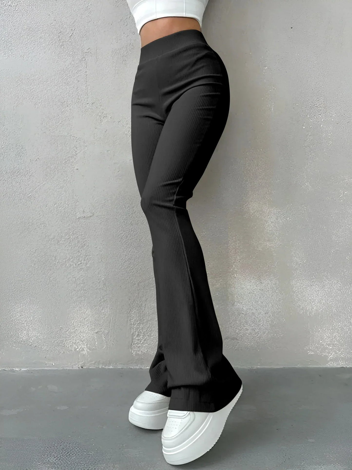 Virginia® | Ribbed Flare Pants High Waist