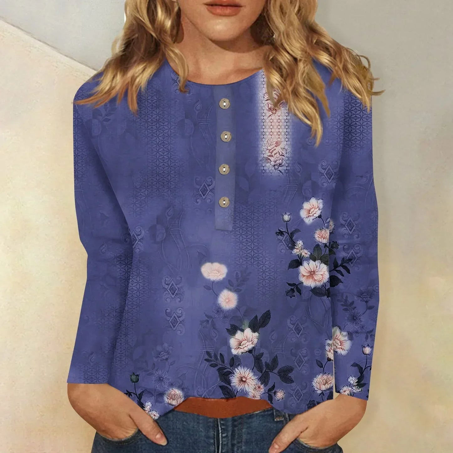 Bernadette | Women's long sleeve printed top