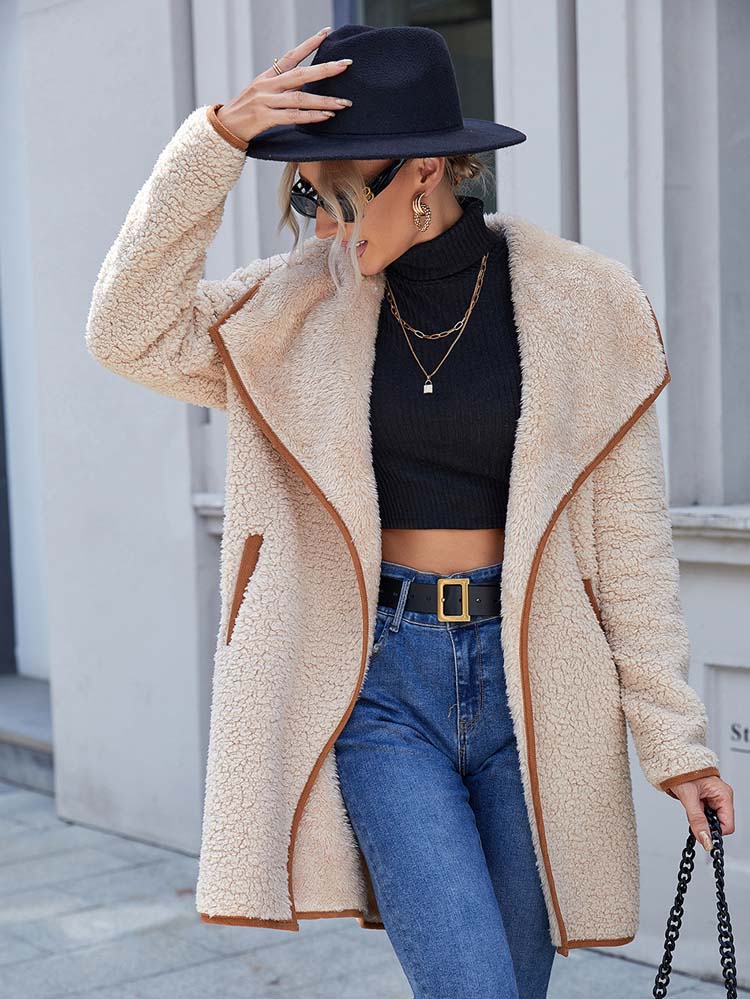 Angeline's | Luxury velvet winter trench coat for women