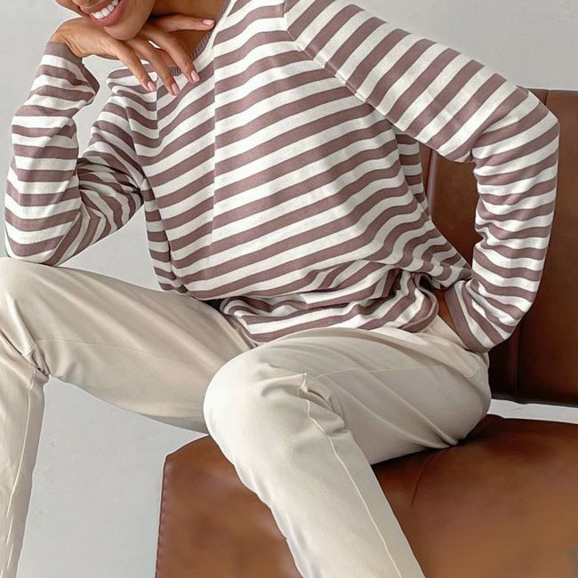 Brunella® | Women's striped long-sleeved top