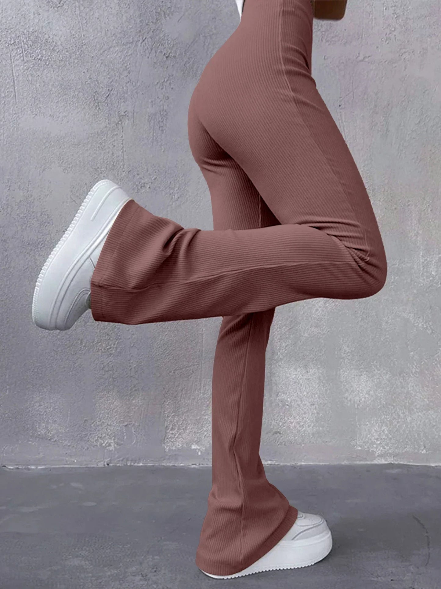 Eugenia® | Ribbed Flared Trousers High Waist