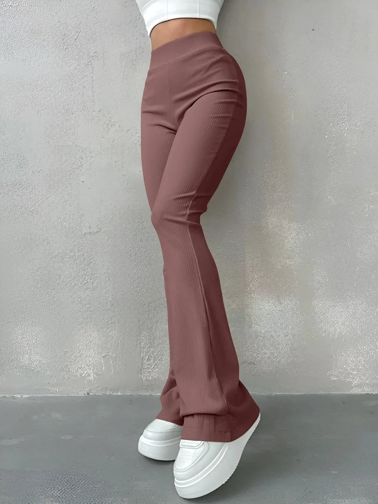 Virginia® | Ribbed Flare Pants High Waist