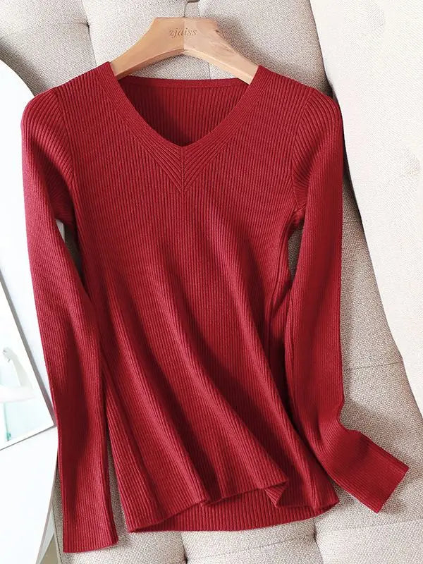 Geraldine | Chic autumn-winter sweater with a V-neck