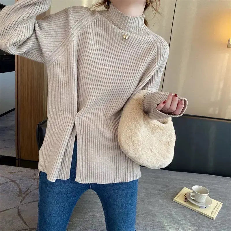 Teodora | Loose knit turtleneck sweater for women