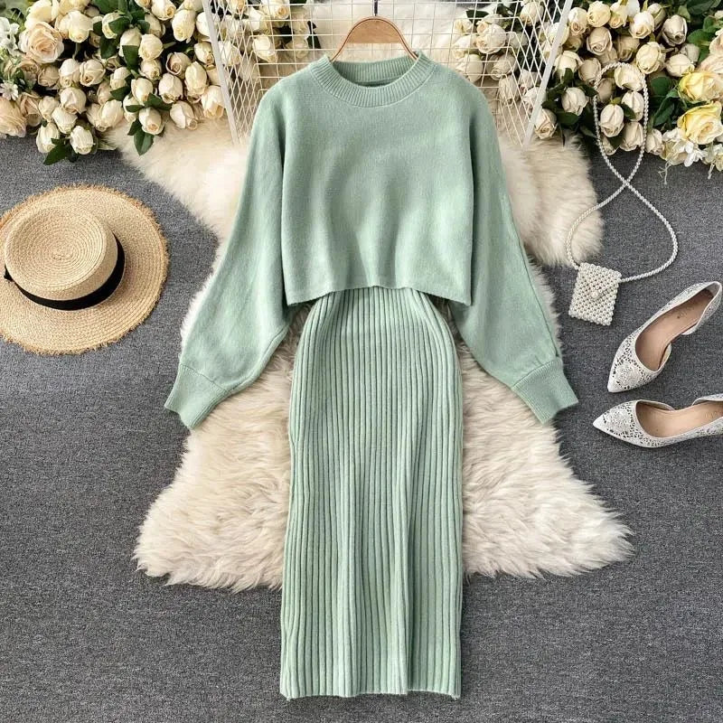 Sofia® | Knitted dress and sweater set for women