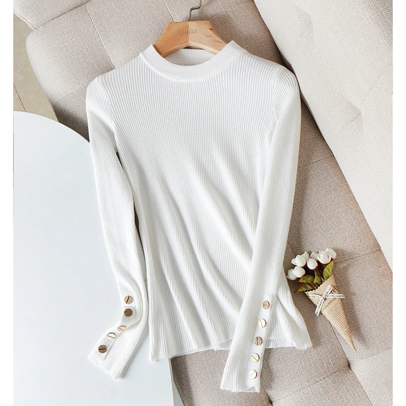 Regine | Chunky knit sweater with buttons for women