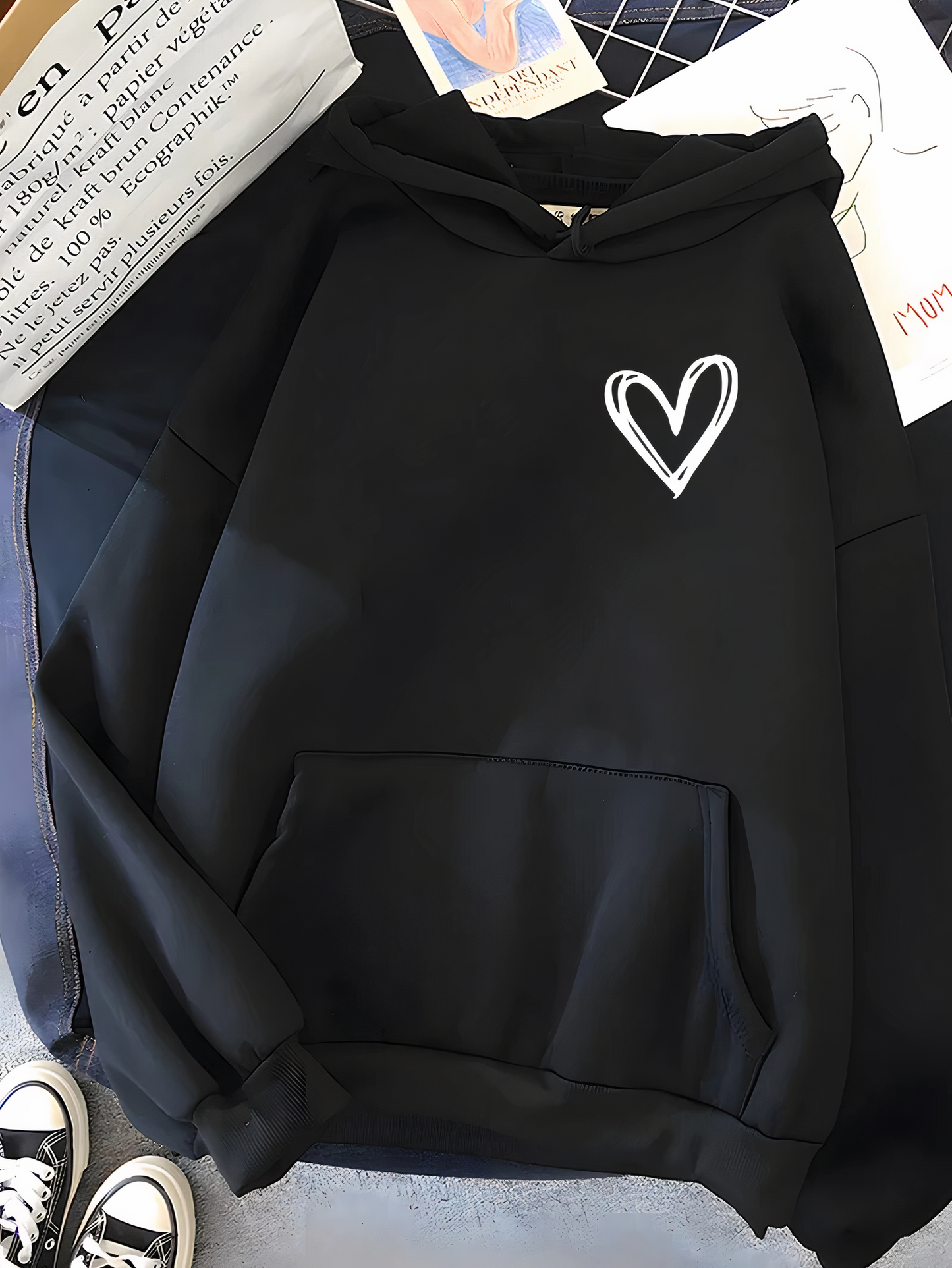 Dora® | Women's heart print hoodie