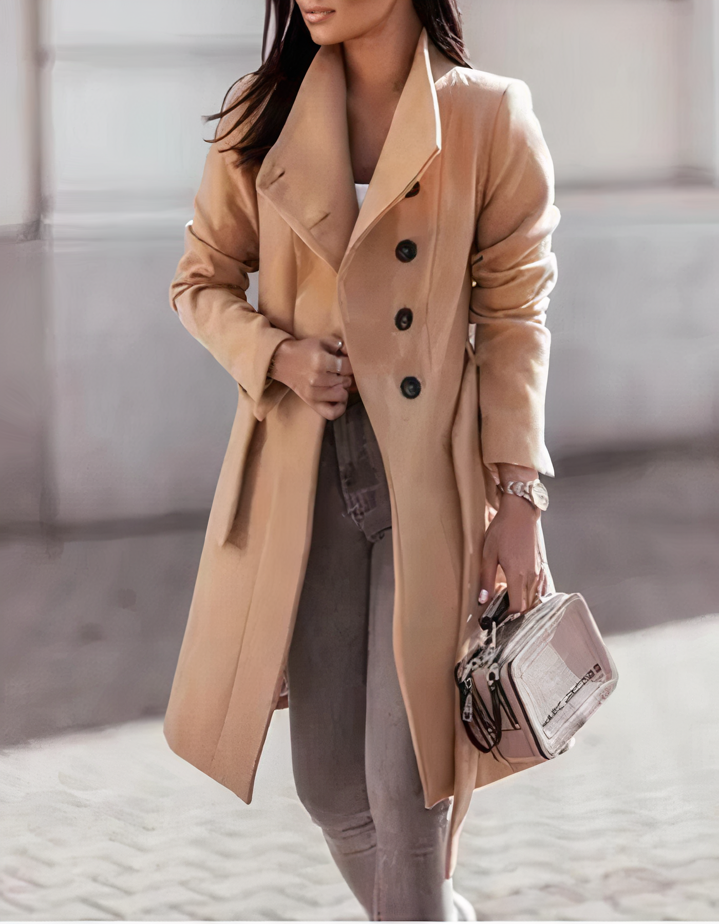 Simona | Chic trench coat with belt
