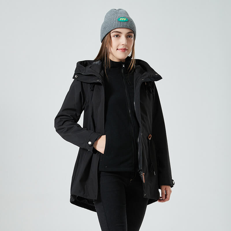 Ileana | Essential hooded jacket with zip waist
