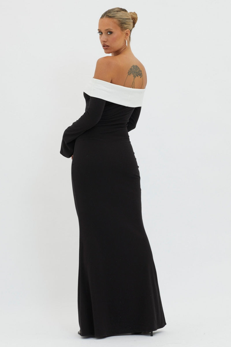 Karina® | Off-The-Shoulder Maxi Knit Dress