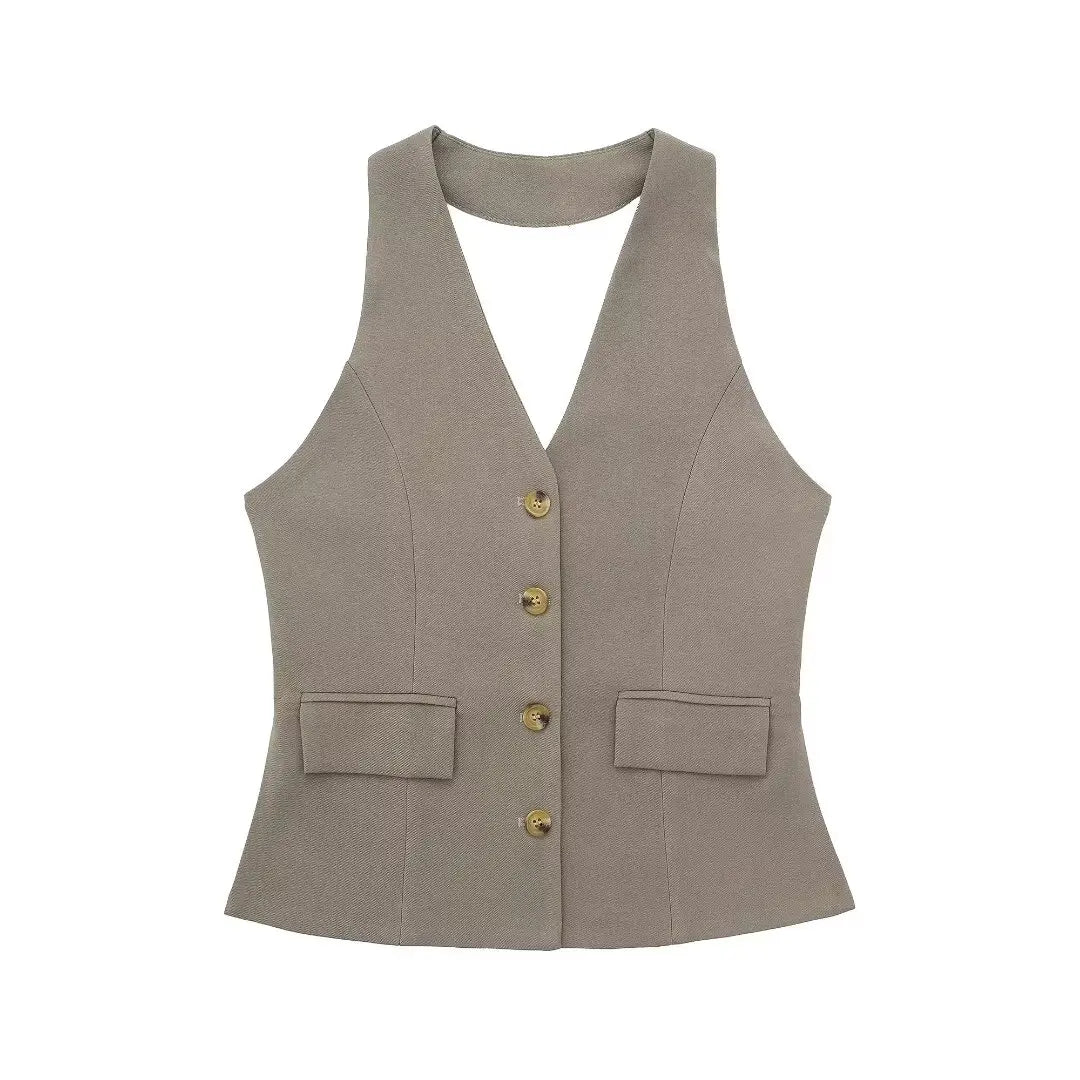 Kenia® | Elegant ladies halter neck set backless slim-fit trousers