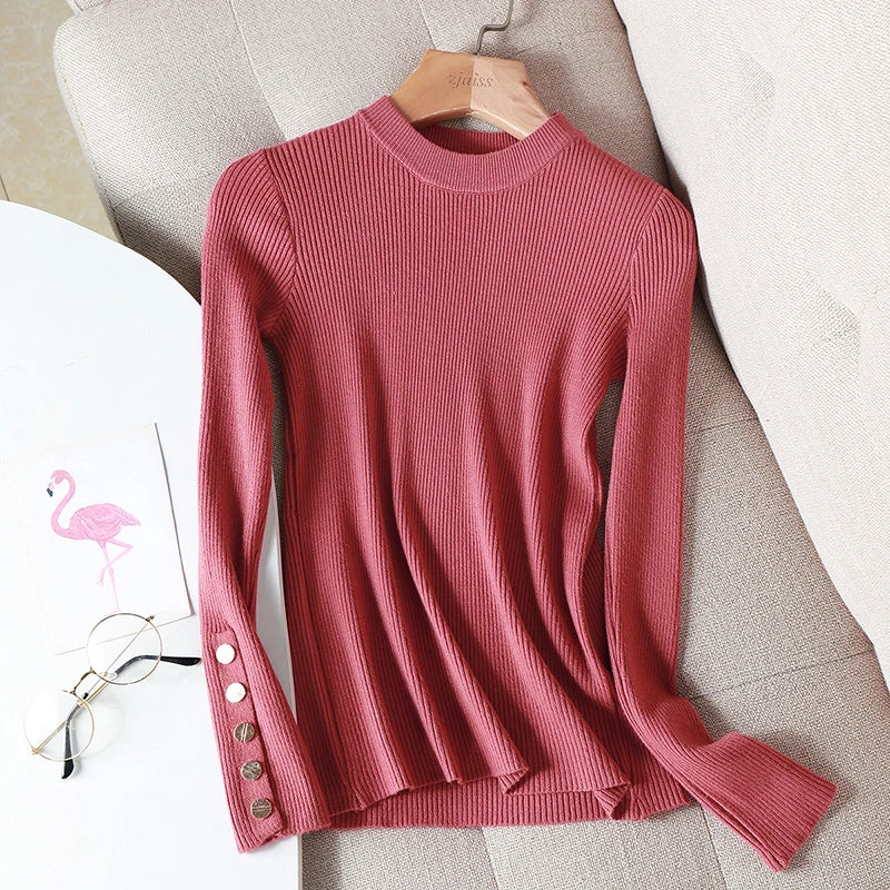 Regine | Chunky knit sweater with buttons for women