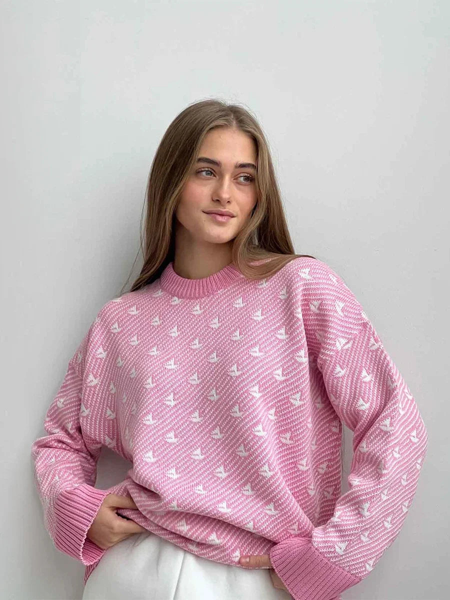 Selena | Women's knitted sweater with an elegant print