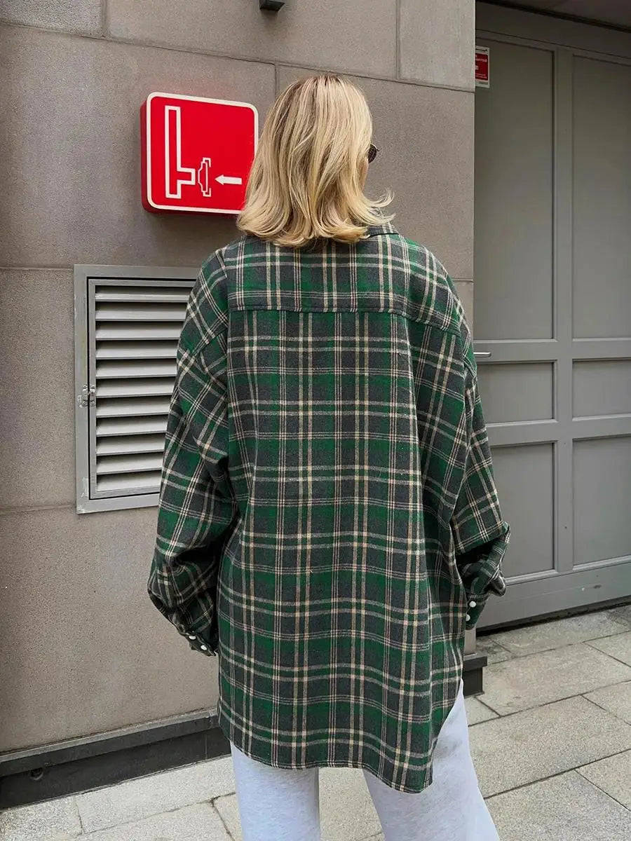 Inés® | Vintage loose checked blouse