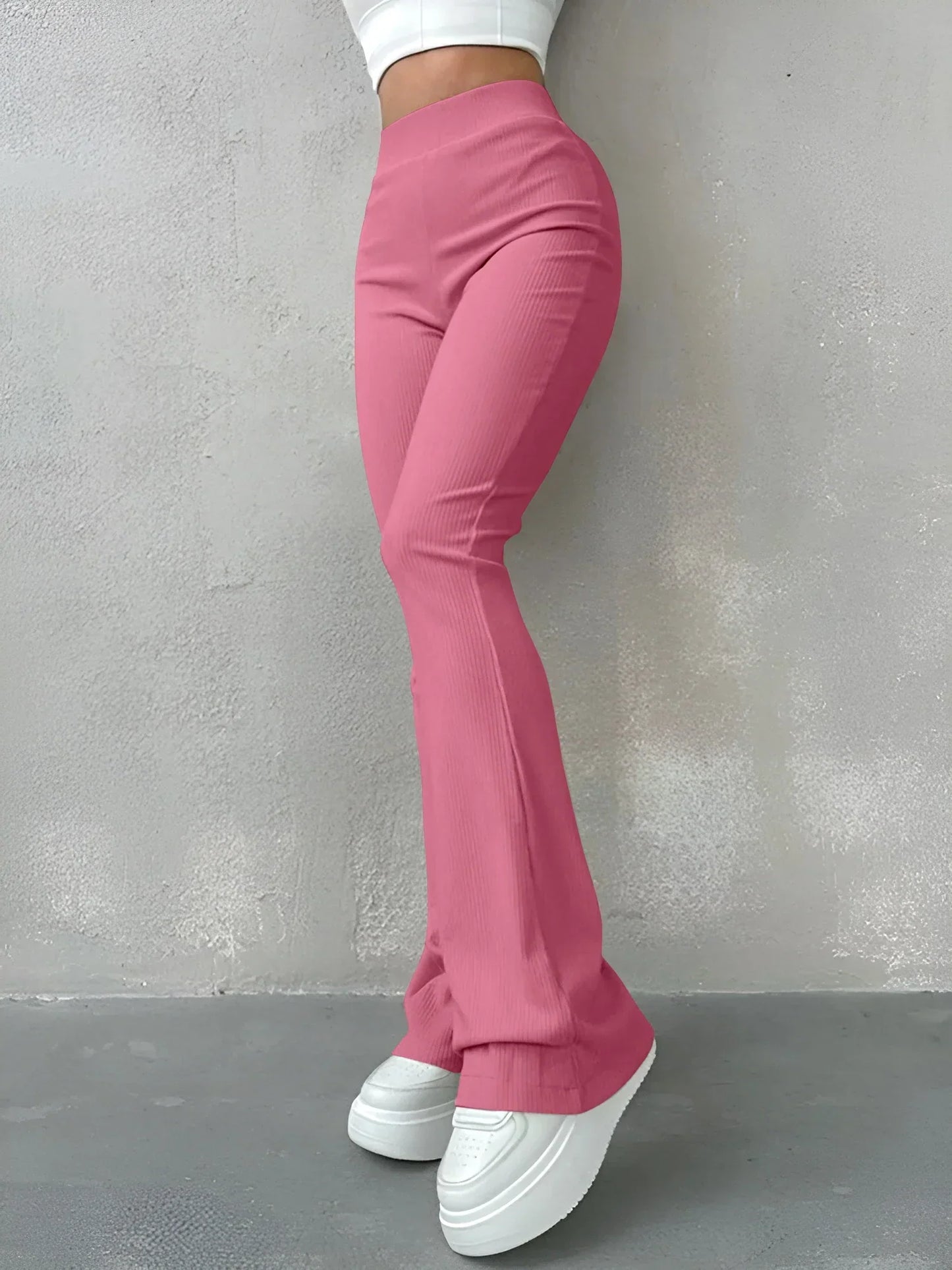 Virginia® | Ribbed Flare Pants High Waist